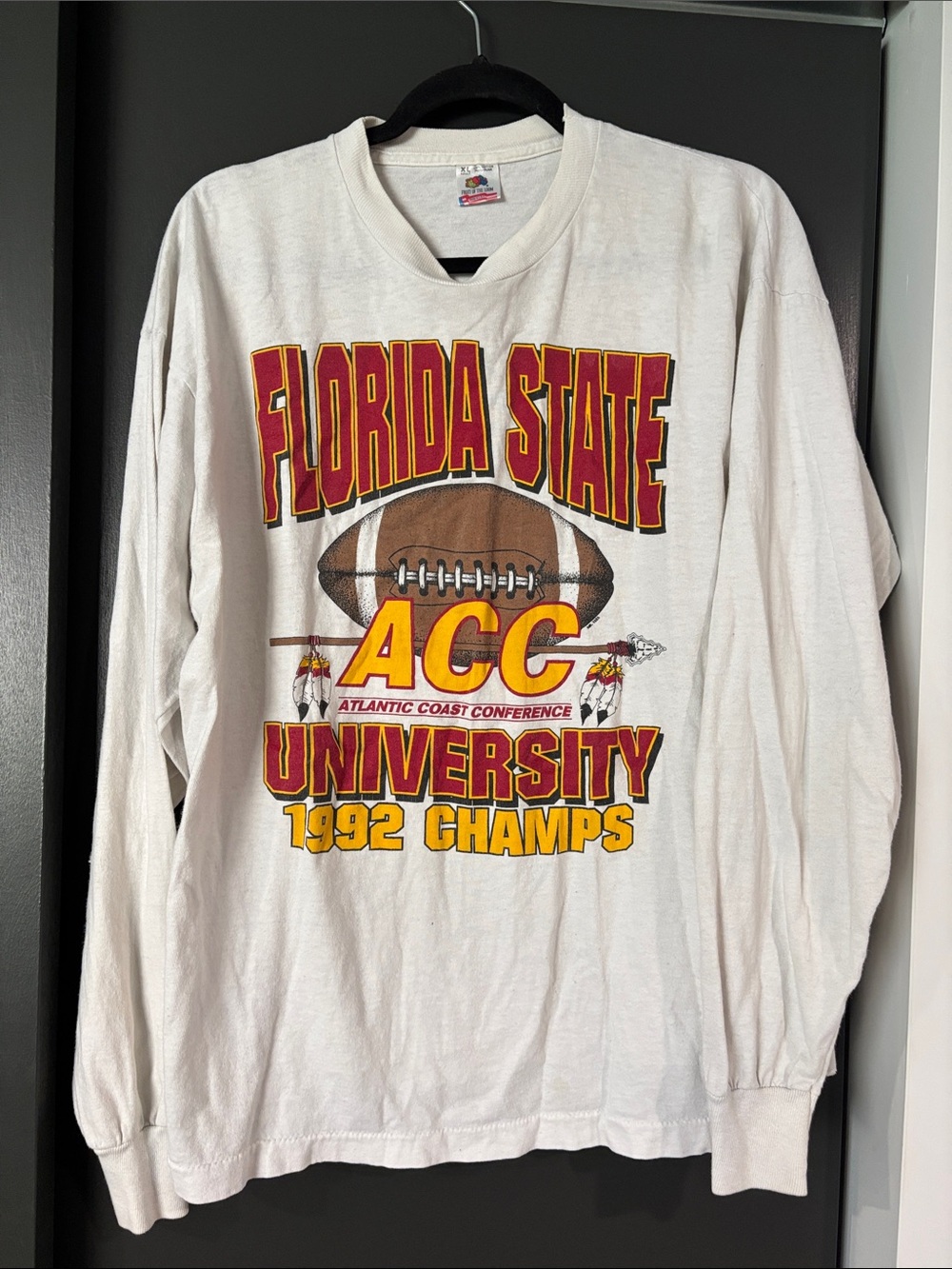 Vintage Florida State University 1992 ACC Champs Longsleeve Graphic Print Tee